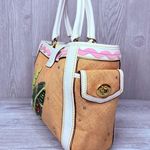 Coach Vintage rare Straw ladybug leaf tote bag purse rhinestone handbag summer Photo 10