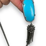 Kendra Scott Rayne Long Pendant Necklace Turquoise Magnesite Silver Photo 1