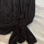 Catherine Malandrino Black Short Sleeve Tie Front Blouse Photo 2