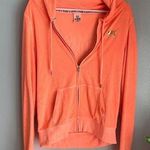 PINK Vintage Terry Zip Up Sweatshirt Bright orange & Gold Size M Photo 0