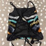 Cache Vintage y2k Caché silk sequined top laceup open back beaded embellish tank cami Photo 2