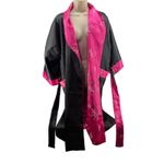 Reversible Thai Kimono Oriental Dragon Design Blue Black Belted Pockets Size M Photo 1