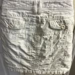 Loft Ann Taylor White Patchwork Lined Pull Up Mini Skirt with Pockets- Size 8 Photo 5