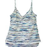 La Blanca  Swimwear Tonal Tidal Striped Tankini Set Blue Cream Size Small | 6/8 Photo 6