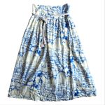 Calypso St. Barth  Coastal Sails Linen Blend‎ Maxi Skirt Size M Photo 2