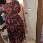 Dark Green & Hot Pink Printed Dresss Photo 8