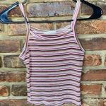 Active USA Multicolored Striped Ribbed Knit Sleeveless Crop Tank Top Size Small Photo 0