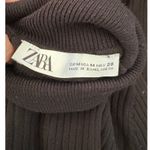 ZARA  Ribbed Knit Turtleneck Sweater Black Fitted Long Sleeve Women's Medium Photo 2