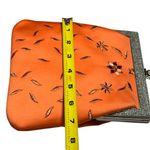 Versace AUTHENTIC Vintage Orange Floral Embroider Jewel Clutch Special Occasion Photo 10
