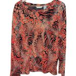 Laura Ashley  long sleeved stretchy top perfect for the holidays women’s small Photo 0