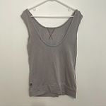 Fabletics Tennyson Pullover Light Gray Scoop Neck Low Back French Terry Tank Top Photo 7