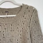 Free People Neutral Tan Beige Open Knit Sweater Photo 7
