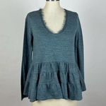 Anthropologie  Deletta Teal Peplum Top Photo 0