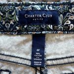 Charter Club  Navy Blue Floral Lexington Ankle Pants Size 8P EUC #4898 Photo 2