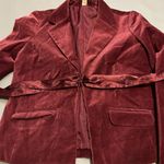 Old Navy Women's Maroon Velvet Blazer S Single-Breasted Satin Bow Formal Photo 2