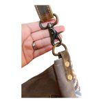 MYRA Blue Chip Shoulder Bag Cotton Fabric Leather Adjustable Strap India NWT Photo 4