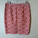 J.Crew  No. 2 Pencil‎ Skirt Red Tile Print Size 8 Photo 1