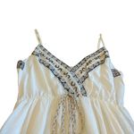 Evelyn S. French Boutique Maxi Dress Beaded Embroidered Boho Cotton Size Medium White Photo 2