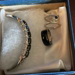 Onyx Sterling Silver Statement Bracelet And Ring Photo 0