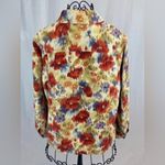 Coldwater Creek  Jewel Tone Floral Art to Wear 100% Cotton Jacket Medium Photo 1