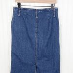 Faded Glory Vintage Y2K  Denim Maxi Skirt Size 4 Flap Pocket Back Slit Dark Wash Photo 5