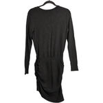NWT Monrow Black Long Sleeve Ruched V Neck Knit Dress USA Made Revolve Size S Photo 4