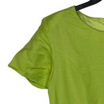 Chadwick's Solid Green Shift Lined Midi Dress Zip Back Linen Shortsleeve Women 12 Photo 2