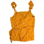 Madewell Silk Wrap Cami Top in Painted Carnations Floral Print Ruffle Tank Top Photo 1