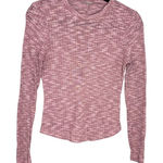 Free People  Ribbed Long Sleeve Top Size S Pink Stretchy Fitted Lightweight‎ Photo 0