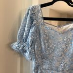 Rachel Parcell  Blue Floral Lace Puff Sleeve Midi Dress – Size L Photo 1