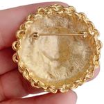Head LION  Goldtone Pin Brooch Photo 1