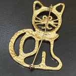 Vintage Unsigned Gold Tone Adorable Kitty Cat Brooch Photo 7
