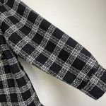 House of Harlow Shacket Womens Medium Black Button Up Tweed White Check Heavy Photo 6