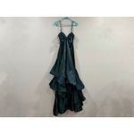 Dress the Population  Clarice Pine Green Ruffle Tiered Satin Dress Small S Photo 4