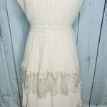 Just Me NWT  Women's Pink Lace Ruffle Tiered Boho Sleeveless Pleated Dress Size M Photo 13