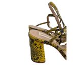 Antonio Melani Yellow Snake Print Sandals Heels Size 7.5 NEW NWOB Photo 2