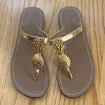 Lilly Pulitzer Target Womens Size 8 Flip Flop Gold Pineapple Beach Thong Sandals Photo 0