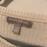 Banana Republic Cream Ribbed Knit 100% Cotton Crewneck Sweater Size XS EUC Photo 4