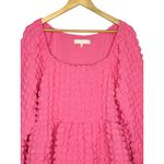 Simply Southern  Tiered Bubble Babydoll Dress Pink Popcorn Textured Size XL Photo 1