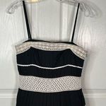 Ann Taylor Black And White Lace Striped Aline Dress Photo 1
