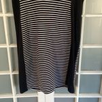 Athleta Sleeveless Tank Dress Sz Large Black White Stripe Low Back Stretch Ponte Photo 7