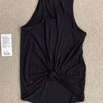 Lululemon All Tied Up Tank Black Size 4 Like New Pima Cotton Open Back Runs Big Photo 1