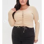 Forever 21 sz M knit lace up ribbed long sleeve top NWT Photo 4