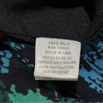 Lavender Brown  Womens Blue Snake Print Shift Dress size Medium Long Sleeve Silk Photo 7