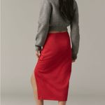 Anthropologie  NWT | Maeve Bow Midi Pencil Skirt in Red | S Photo 1