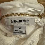 Sabina Musayev Sz Medium Bamboo Mini Dress Crinkle Cut Out Shoulder Pads Bridal White Photo 13