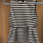 Attention Black And White Striped Peplum Top Photo 0