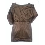 J. McLaughlin  Tinley 3/4 Sleeve mocha brown faux suede Sheath Dress sz XS $248 Photo 7