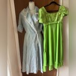 50s Bridgerton blue midi dress Size M Photo 7