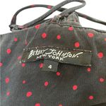 Betsey Johnson Vintage Y2K Black Red Polka Dot Rainbow Punk Grunge Silk Dress 4 Photo 5